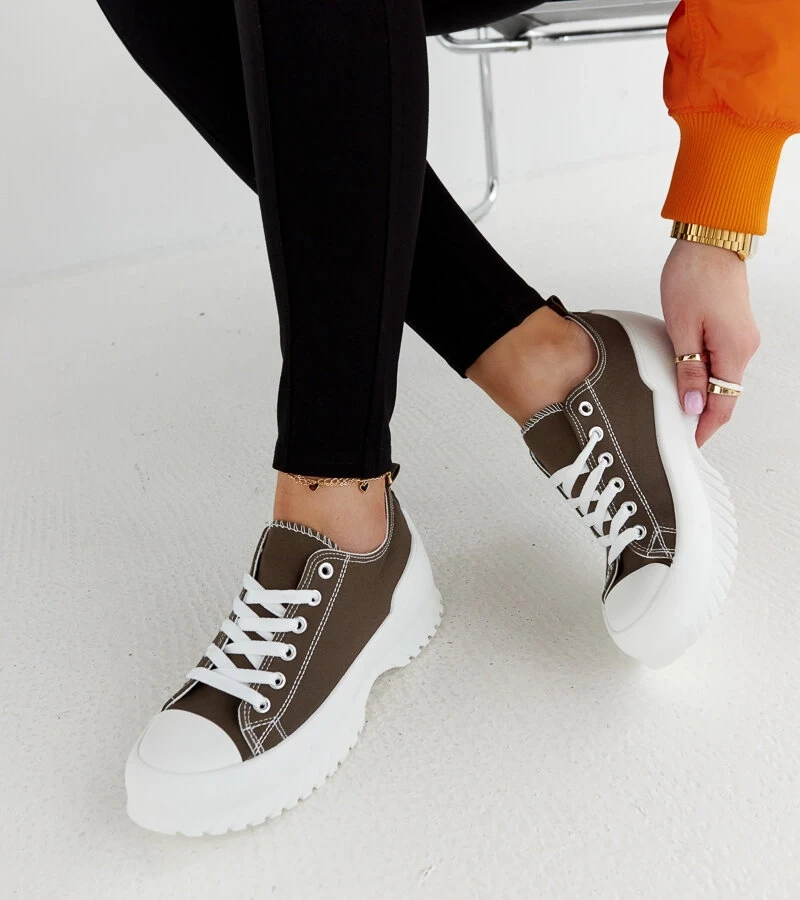 Zelené platformové tenisky Monteleone