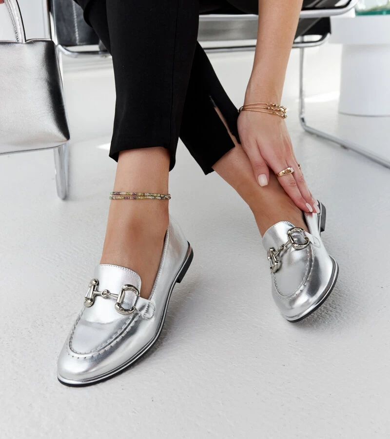 Strieborné mokasíny s Lemlem sponkou