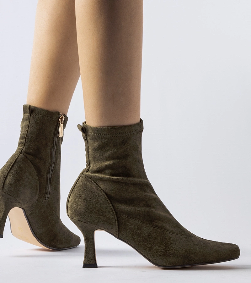 Zelené členkové čižmy s nízkym opätkom Lucerne