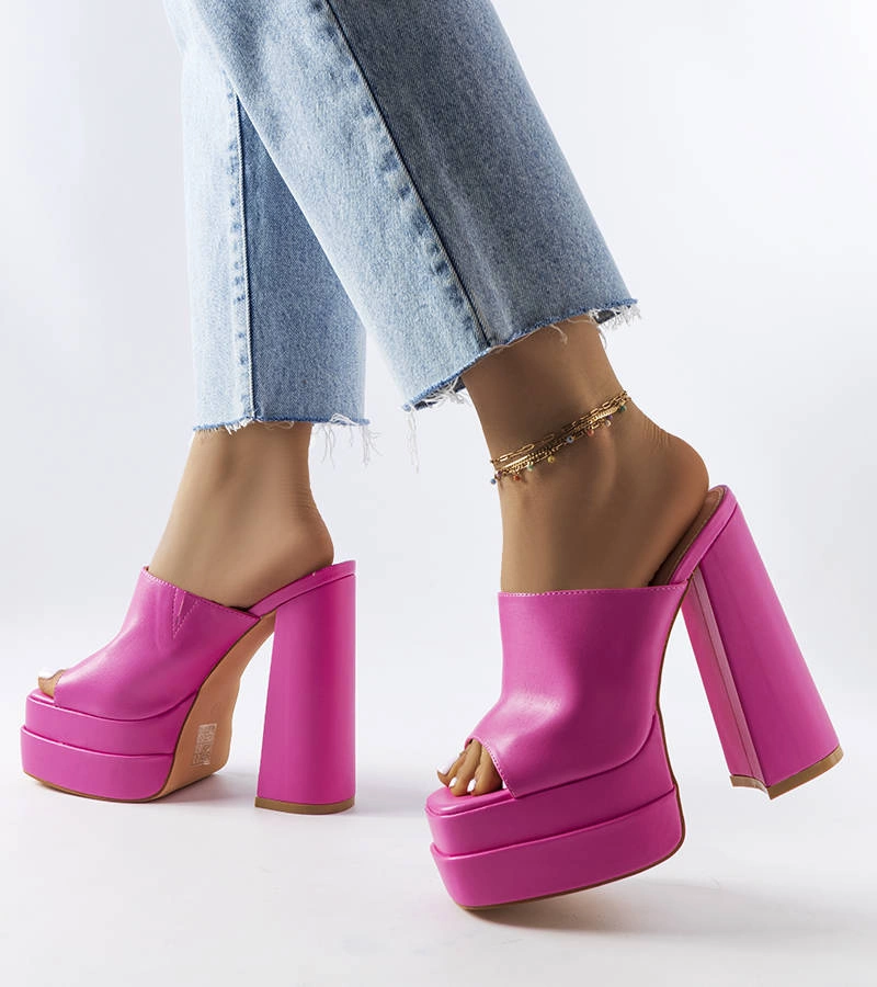 Ružové žabky na vysokom podpätku Mertzon