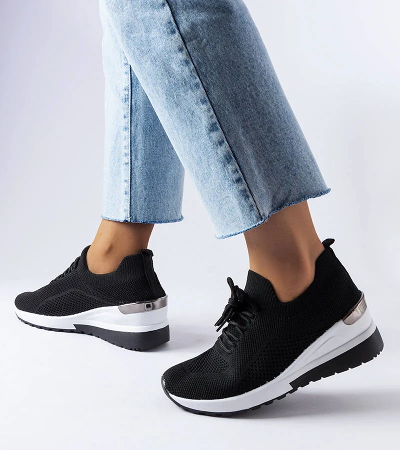 Alberica čierne tenisky na podpätkoch