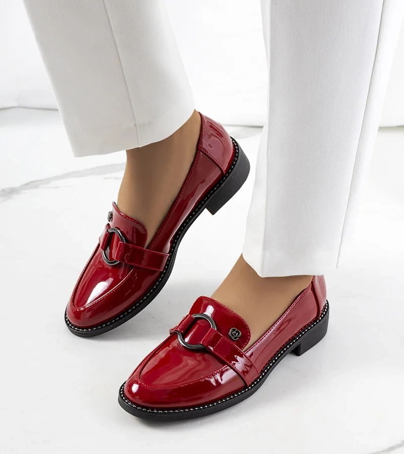 Červené lakované poltopánky Aveni