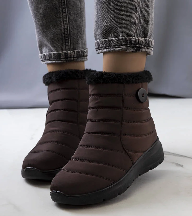 Hnedé prešívané snehové topánky Reign