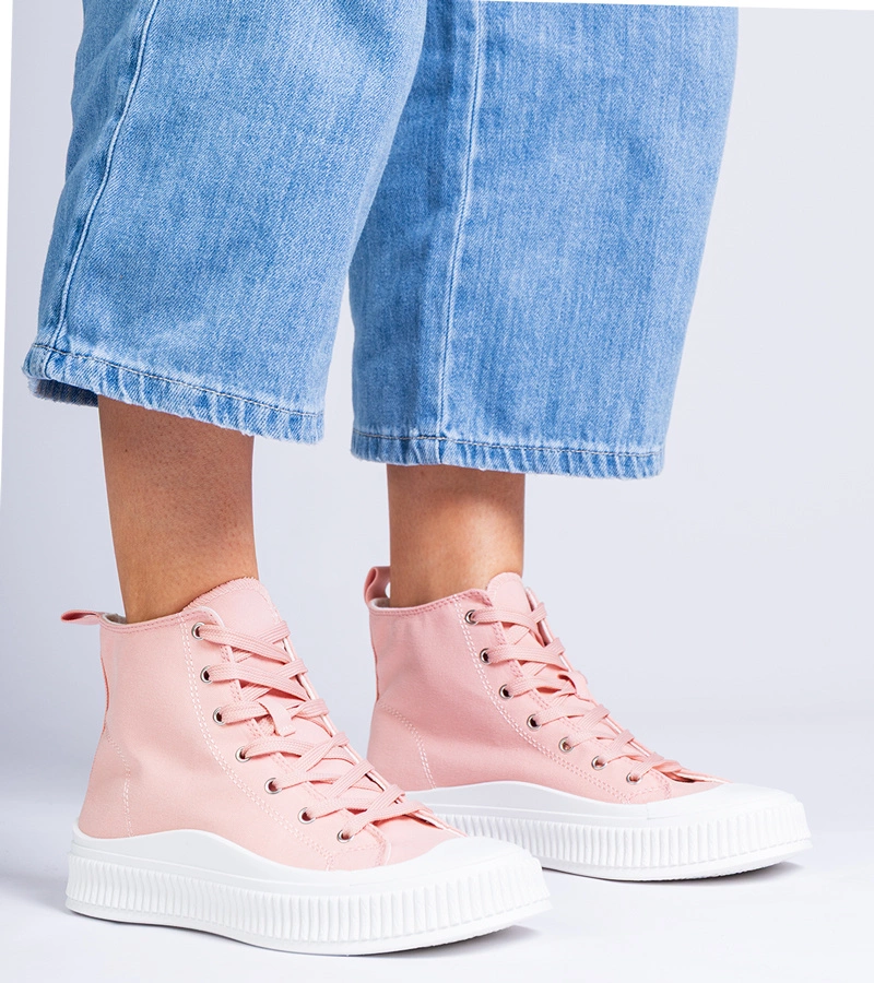 Ružové vysoké tenisky na platforme Guerrino