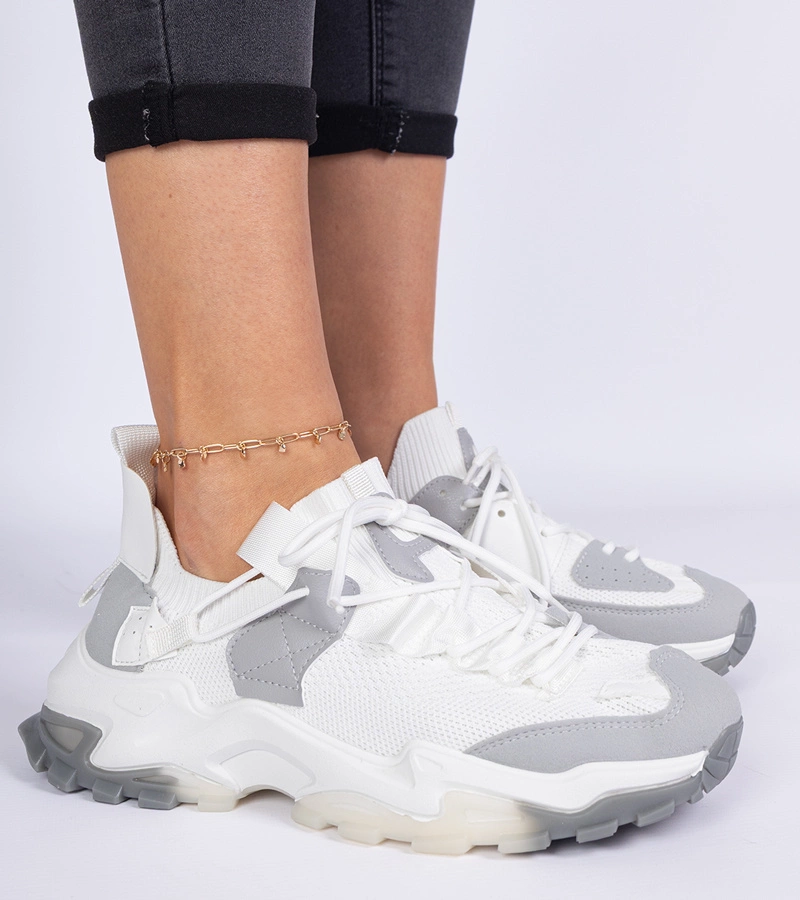 Biele tenisky dámske s ponožkovým zvrškom Milada