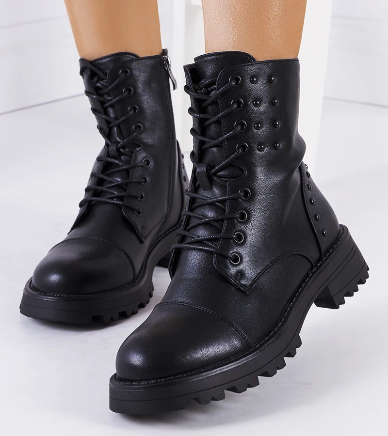 Čierne trapery z ekokože Polperro