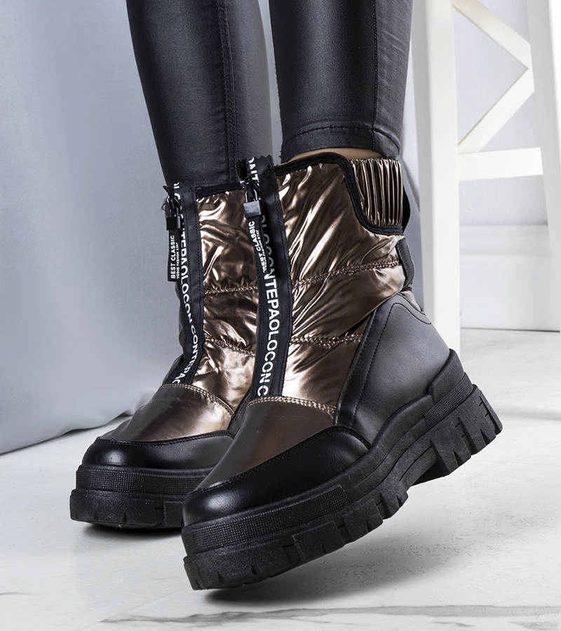 Giovanni zlaté prešívané snehové topánky