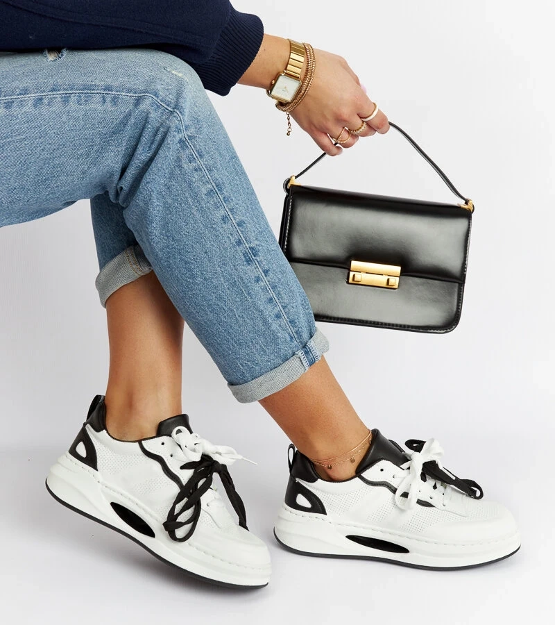 Bielo-čierne tenisky Galdino