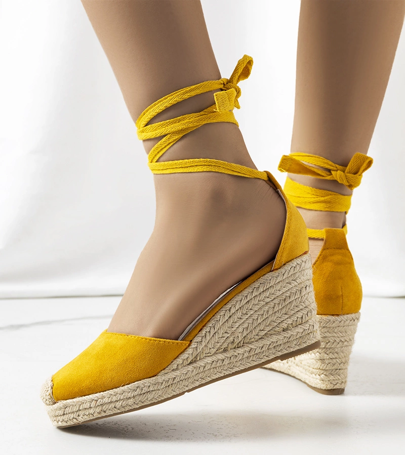 Žlté espadrilky Tyler s podpätkami