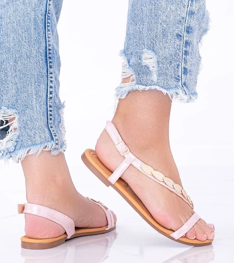Ružové holografické sandále pre ženy Moon