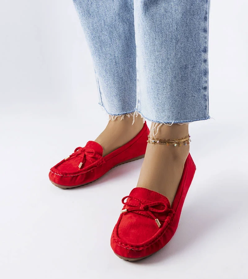 Červené mokasíny s mašľou od Grasselli