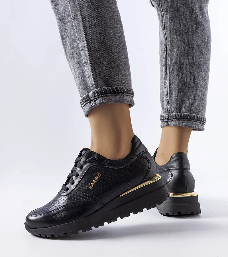 Čierne kožené tenisky Karino