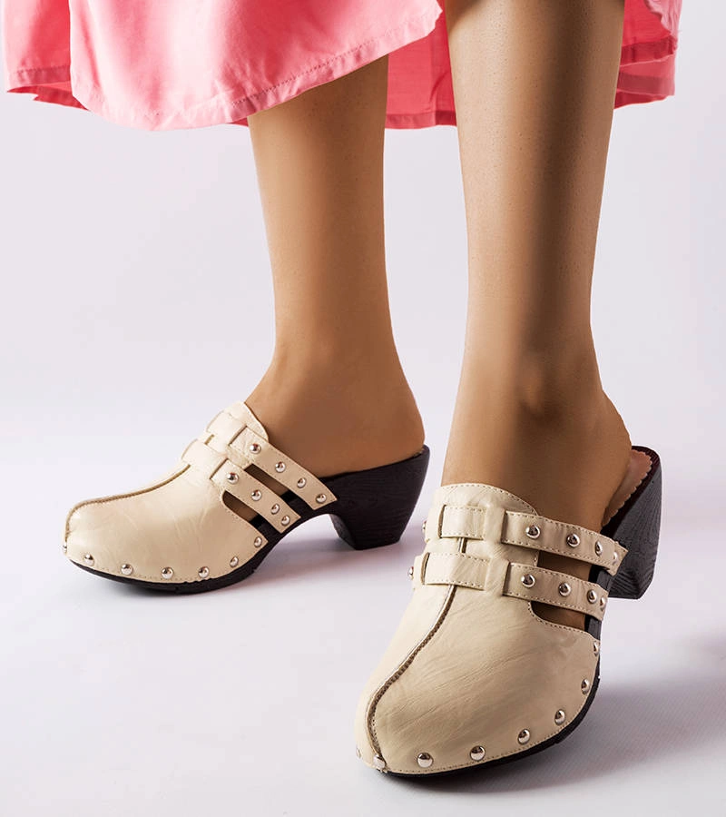 Béžové žabky Custer clog