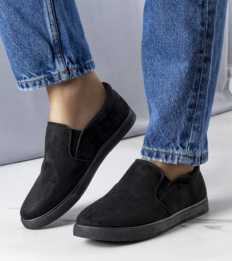 Čierne tenisky Leroy z eko-semišu