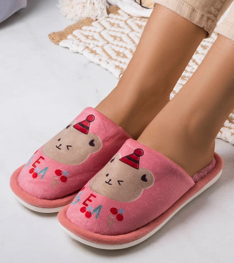 Ružové mäkké papuče Bear