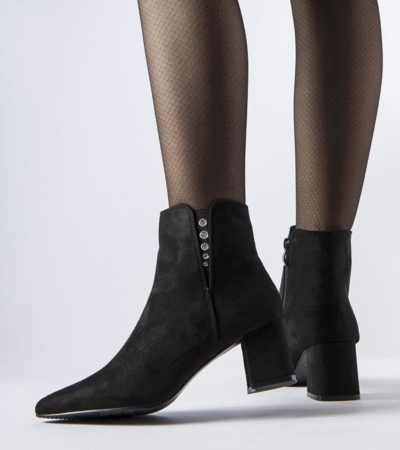 Čierne čižmy s ekokože na opätku Pikeville