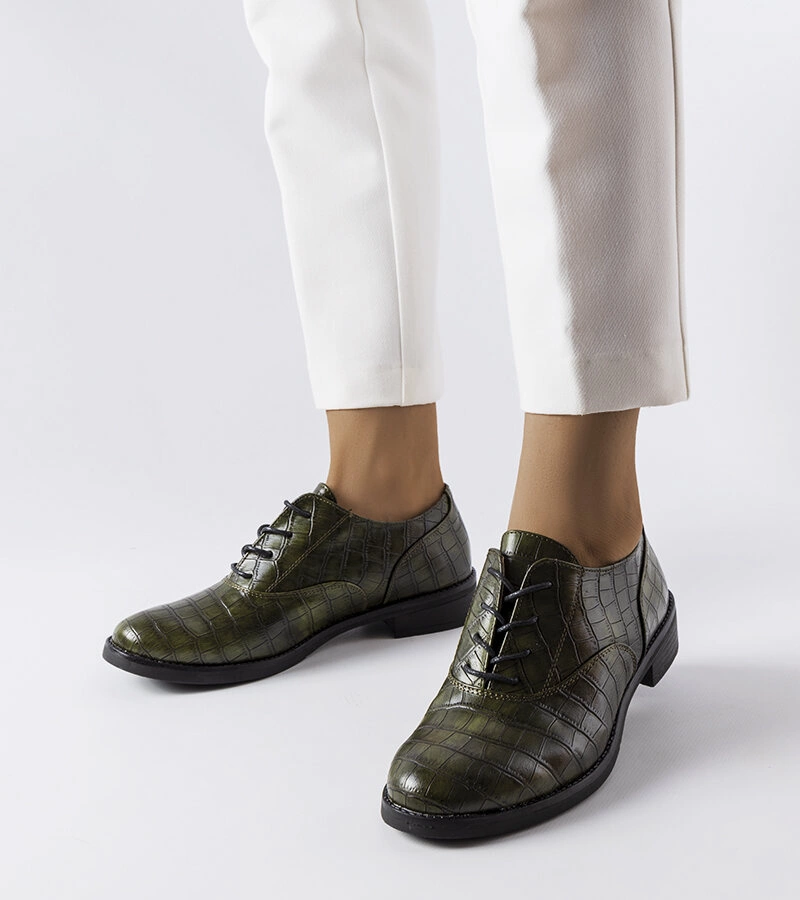 Poltopánky z ekokože so zeleným reliéfom Morel