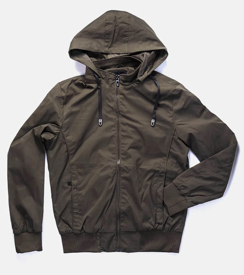 Zelená pánska vetrovka Brault s kapucňou