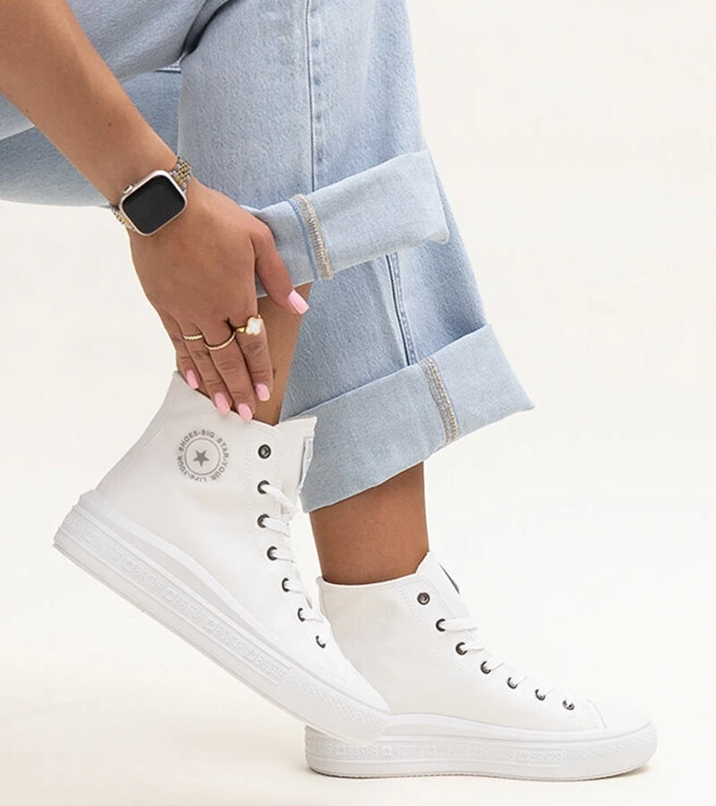 Biele vysoké tenisky Big Star LL274A183