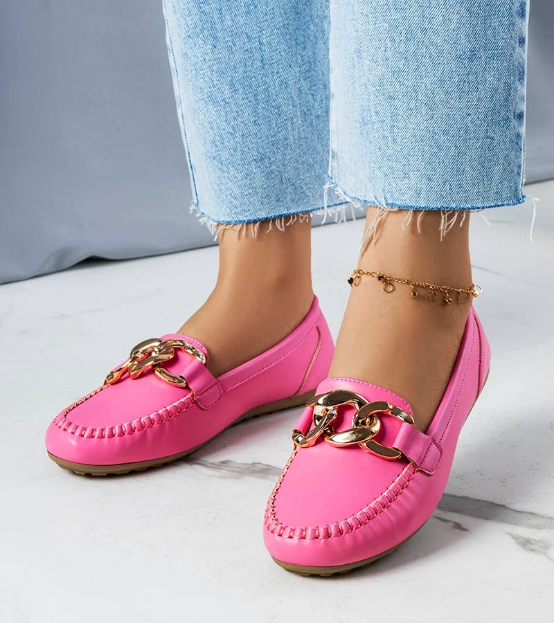 Ružové mokasíny s retiazkou Norma