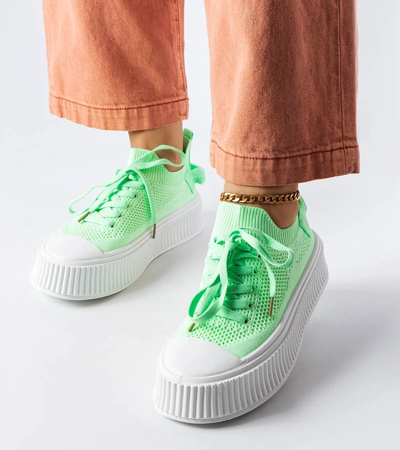 Zelené tenisky s pružným zvrškom od značky Jardine