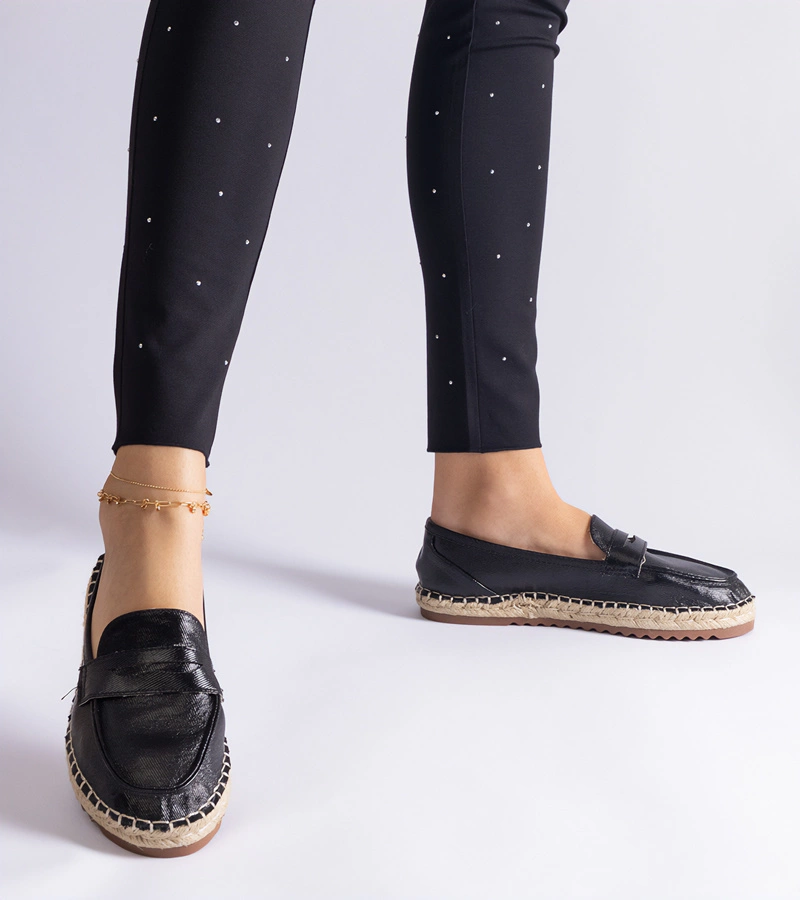 Čierne nazúvacie espadrilky na platforme Venera