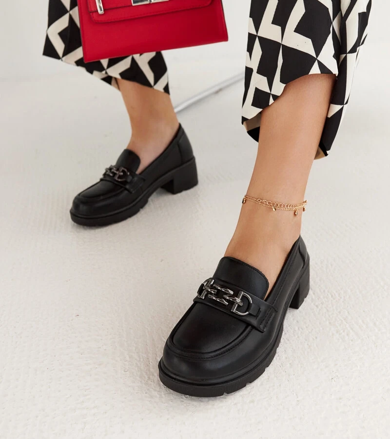 Čierne eco-kožené mokasíny Lyyli