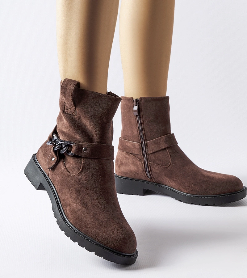 Hnedé čižmy z ekokože Valente