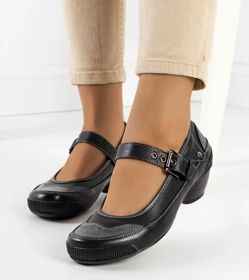 Čierne lodičky Kopi s gumovou podrážkou