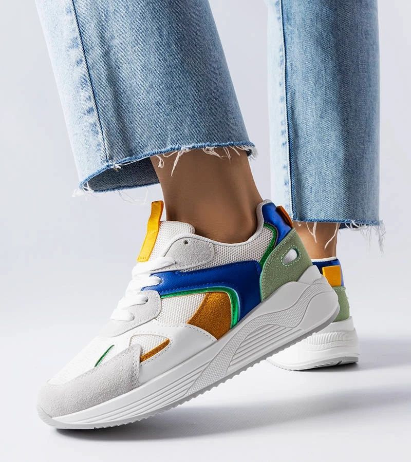 Biele kombinované tenisky Riel