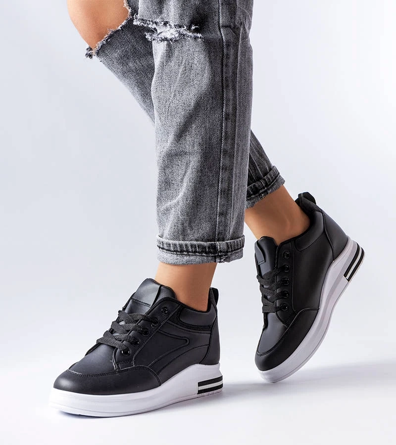 Čierne trblietavé tenisky Bonevil