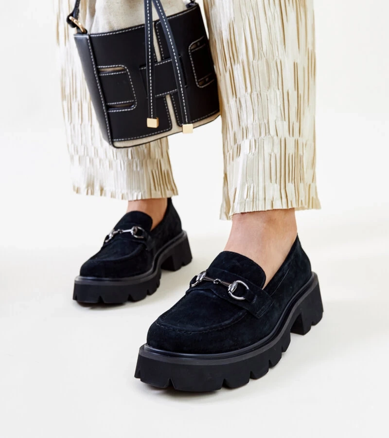 Čierne kožené mokasíny Vinceza