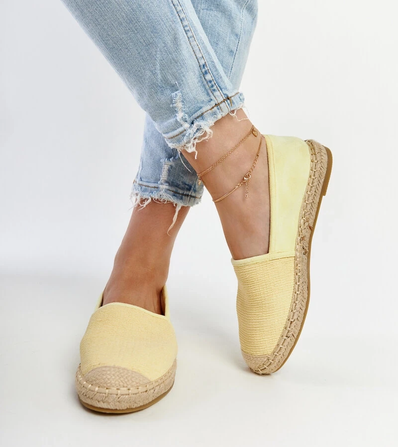 Žlté espadrilky s leskom na platforme Ming