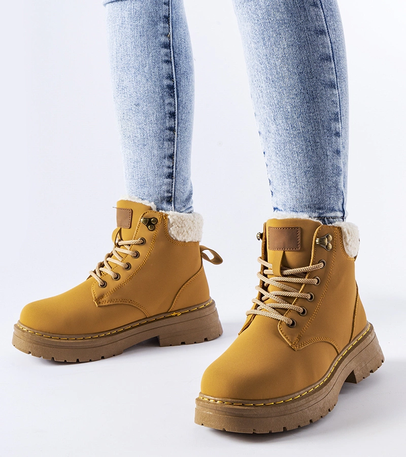 Hnedé zateplené pracovné topánky Burgondi