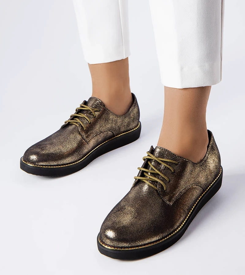 Zlaté trblietky Cemetery half shoes