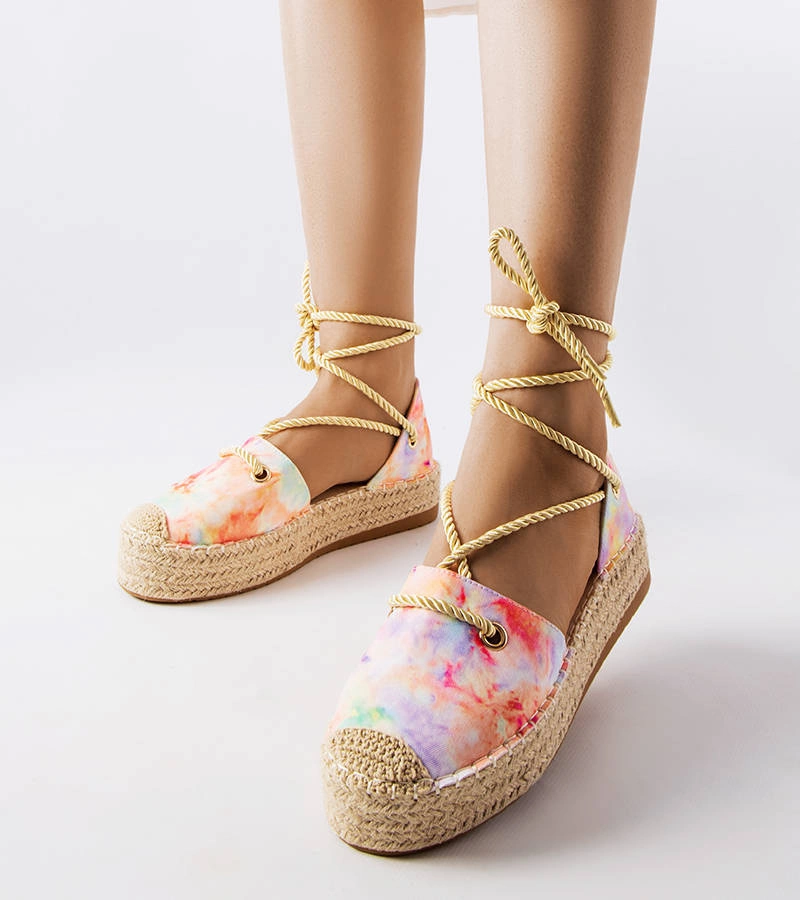 Žlté viazané espadrilky na platforme od značky Duffet