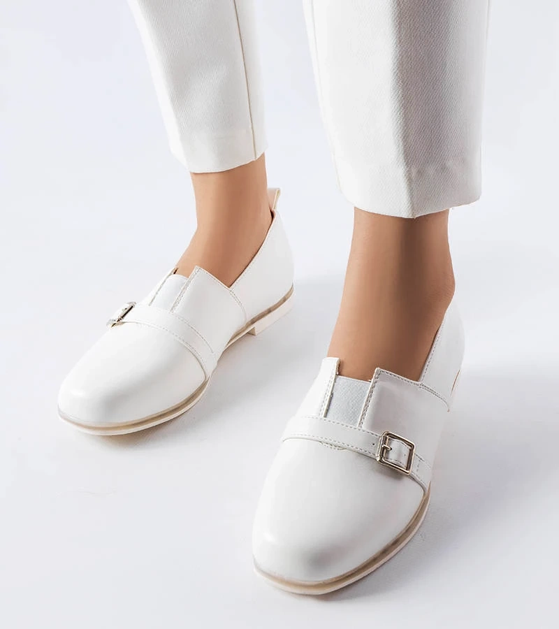 Biele poltopánky s koženou stielkou Felosa