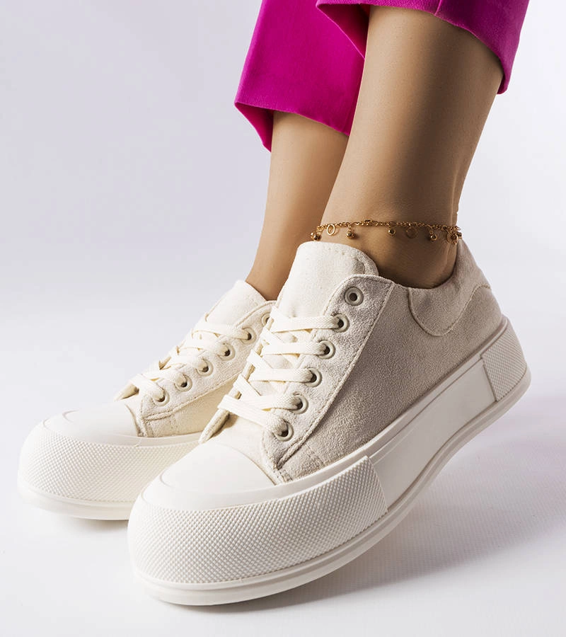 Béžové tenisky na platforme Agathe