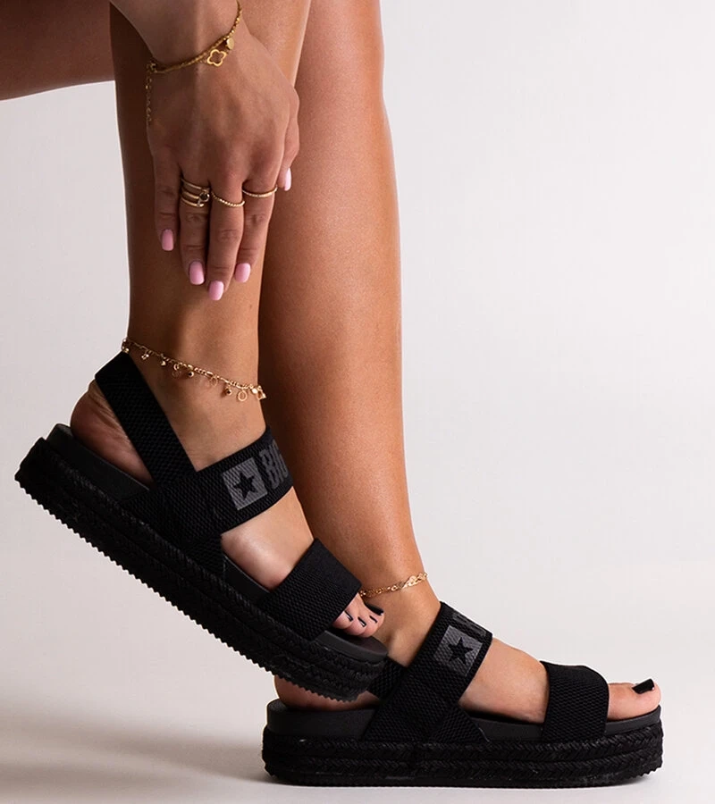 Čierne sandále na platforme Big Star LL274856