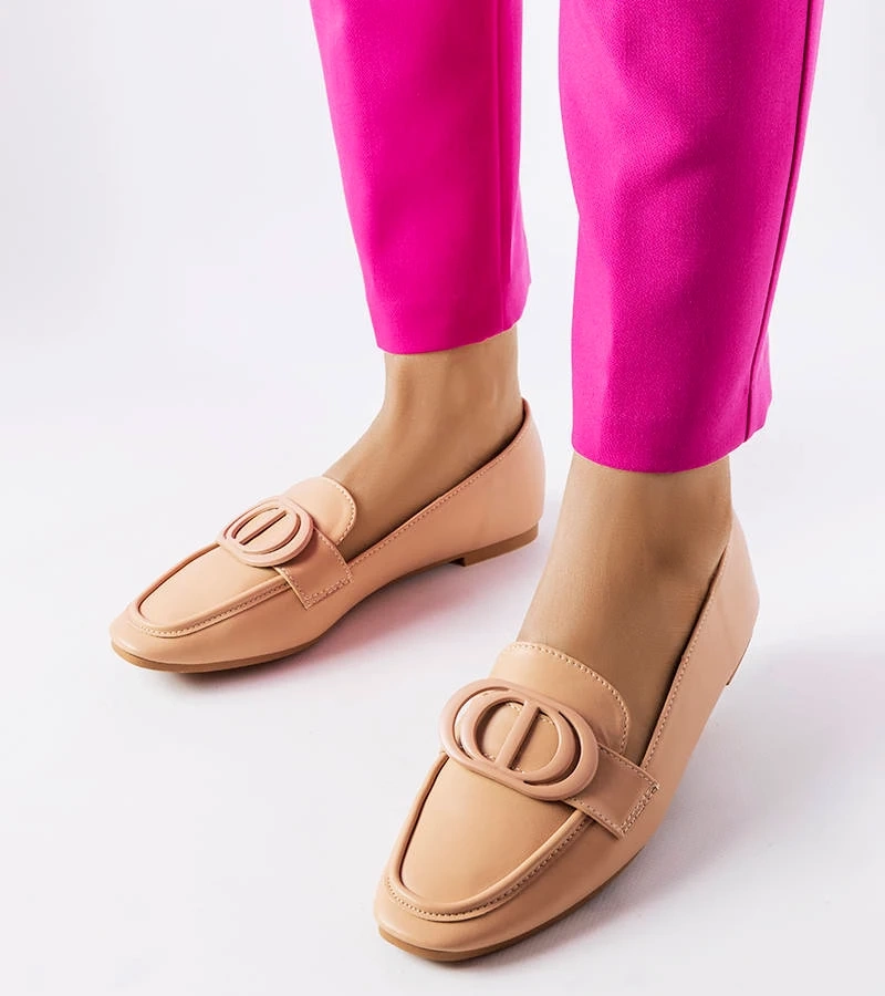 Tmavobéžové mokasíny s prackou Poissonnier