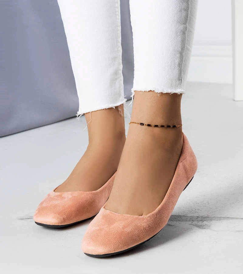 Ružové balerínky Jules z eko-semišu