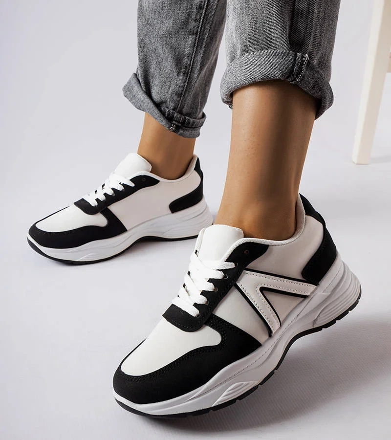 Biela-čierna športová obuv Tornano