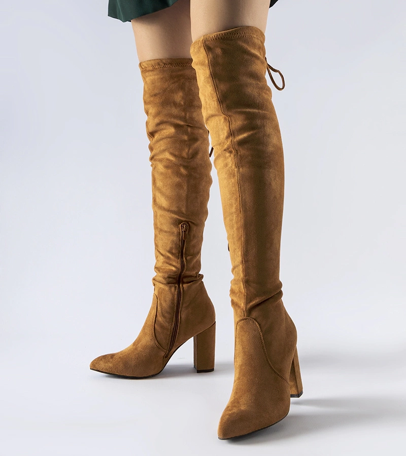 Hnedé zateplené čižmy na podpätku Spencer