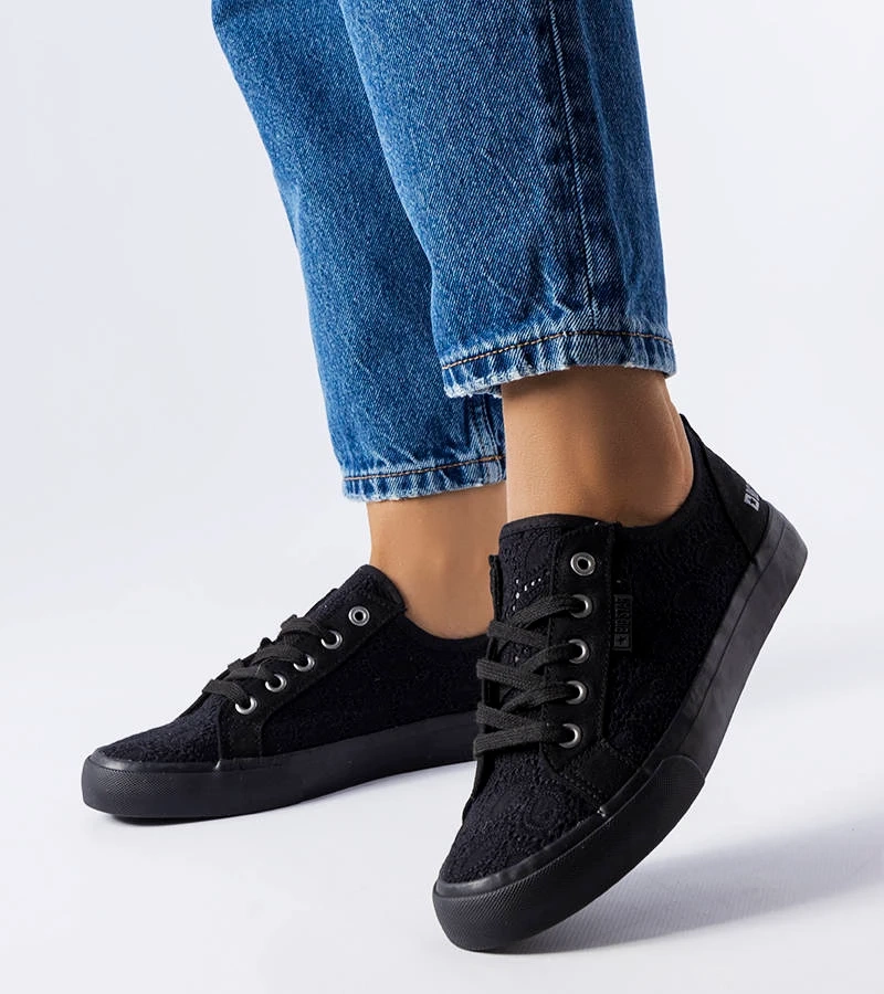 Čierne šnurovacie tenisky Big Star JJ247064