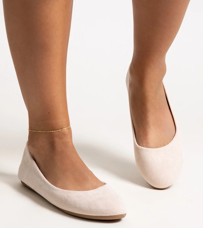 Jasno béžové baleríny z eco semiša Jala