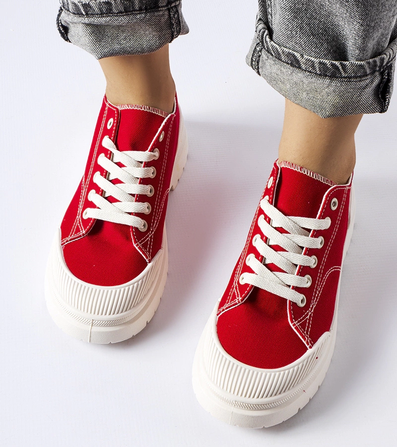 Červené textilné tenisky Nassar