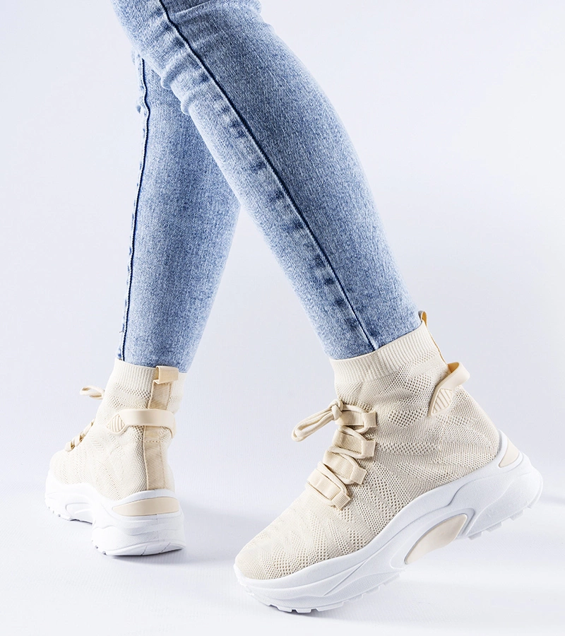 Bežové vysoké tenisky Vigatto