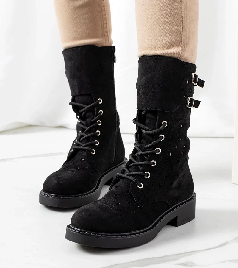 Čierna botki ažurová Barkly