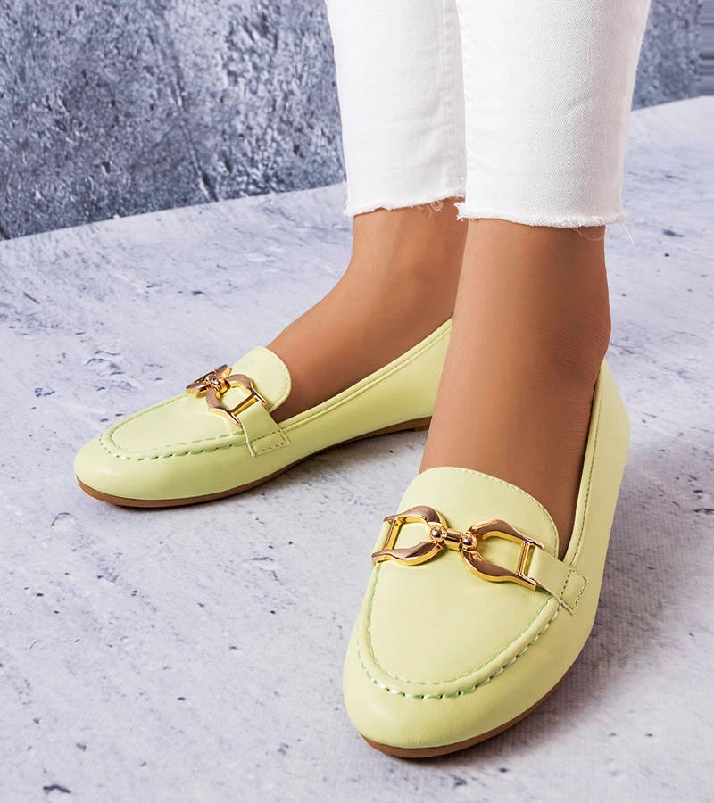 Zelené mokasíny s prackou Sauvé