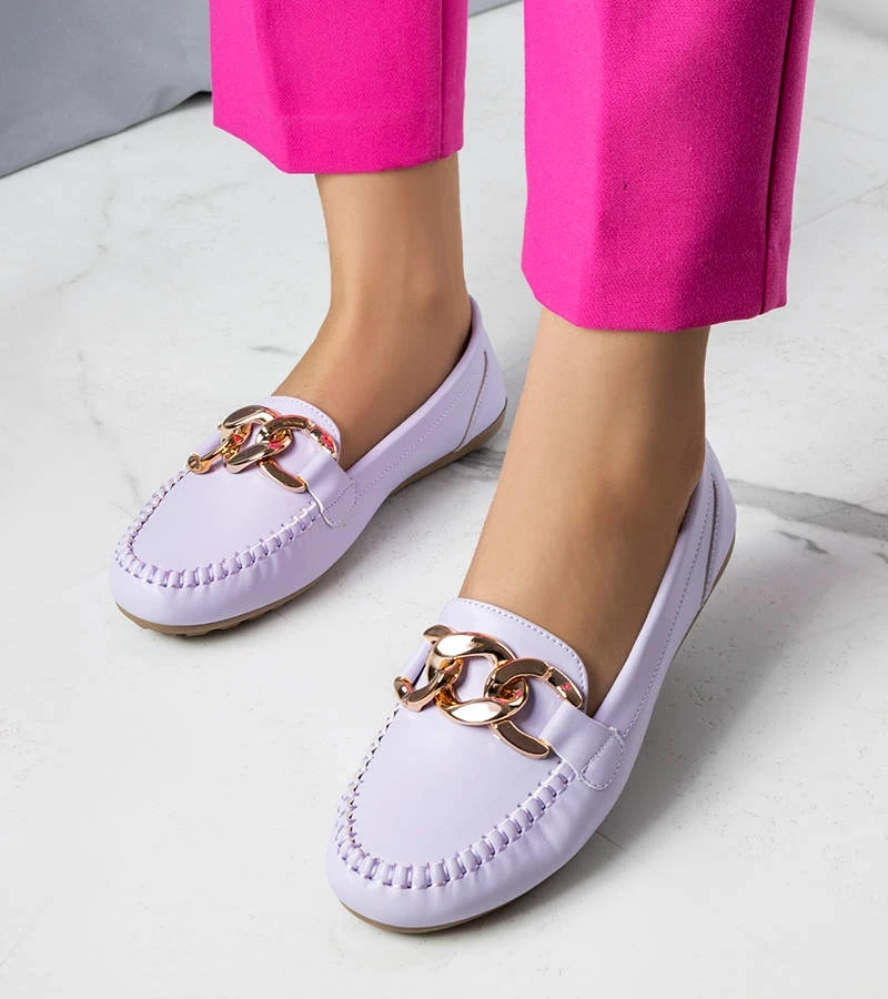 Fialové mokasíny s retiazkou Norma